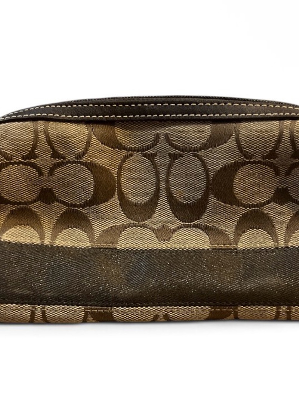 Coach Signature Canvas Brown makeup bag